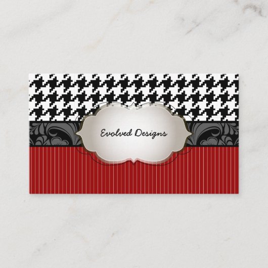 PixDezines DIYの色/パタ千鳥格子のーン 名刺 (正面)