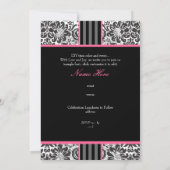 PixDezines diyイベント...モノグラムfidora damask 招待状 (裏面)