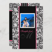 PixDezines diyイベント...モノグラムfidora damask 招待状 (正面/裏面)