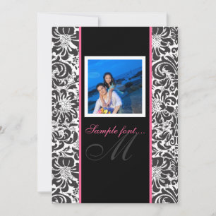 PixDezines diyイベント...モノグラムfidora damask 招待状