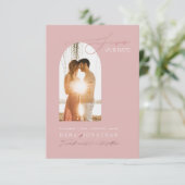 PixDezines DIYカラーアーチフレームダスティピンク セーブザデート (スタンド正面)