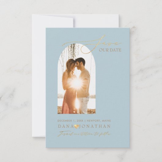 PixDezines DIYカラーアーチフレームダスティブルー救ト セーブザデート (正面)