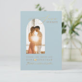 PixDezines DIYカラーアーチフレームダスティブルー救ト セーブザデート (スタンド正面)