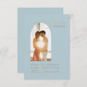 PixDezines DIYカラーアーチフレームダスティブルー救ト セーブザデート (正面/裏面)