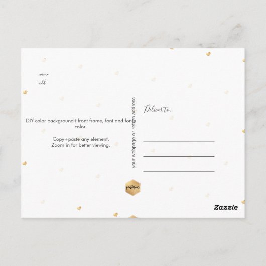 PixDezines DIYカラーアーチフレーム日付を保存 ポストカード (裏面)