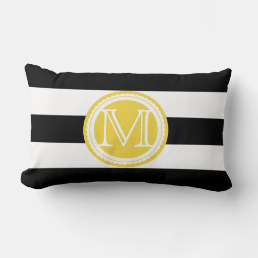 PixDezines DIYカラーストライプ/モノグラム ランバークッション (正面)