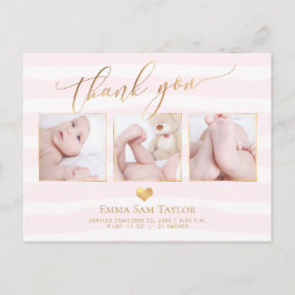 PixDezines DIYカラーストライプ|Baby Shawer Thanks 案内ポストカード