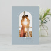 PixDezines DIYカラーダスティブルーアー救チ日付 箔招待状 (立ち正面)