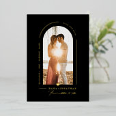 PixDezines DIYカラーブラックアー救チ日付 箔招待状 (立ち正面)