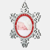 PixDezines DIYカラーベビー初めてのクリスマス スノーフレークピューターオーナメント (右)