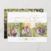 PixDezines DIYカラー救/日付/フェイク金ゴールド ポストカード (正面/裏面)