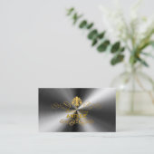 PixDezines diyカラー/アンティークは金属をフェイクスクロール 名刺 (スタンド正面)