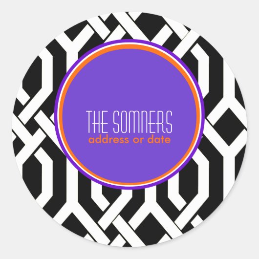 PixDezines DIYカラー、キューtrellis ラウンドシール (正面)