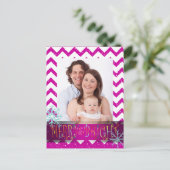 PixDezines DIYカラー/シェブロン写真テンプレートカード シーズンポストカード (スタンド正面)