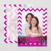 PixDezines DIYカラー/シェブロン写真テンプレートカード シーズンポストカード (正面/裏面)