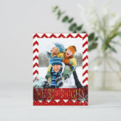 PixDezines DIYカラー/シェブロン写真テンプレートカード シーズンポストカード (スタンド正面)