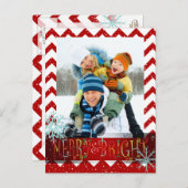 PixDezines DIYカラー/シェブロン写真テンプレートカード シーズンポストカード (正面/裏面)