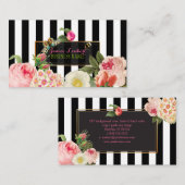 PixDezines DIYカラー/ストライプprimrose/peonies 名刺 (正面/裏面)