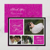 PixDezines DIYカラー/ダマスク写真ありがとう ポストカード (正面/裏面)