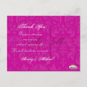 PixDezines DIYカラー/ダマスク写真ありがとう ポストカード (裏面)