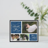 PixDezines DIYカラー/ダマスク写真ありがとう ポストカード (スタンド正面)