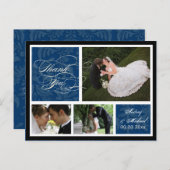 PixDezines DIYカラー/ダマスク写真ありがとう ポストカード (正面/裏面)