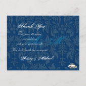 PixDezines DIYカラー/ダマスク写真ありがとう ポストカード (裏面)