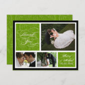 PixDezines DIYカラー/ダマスク写真ありがとう ポストカード (正面/裏面)