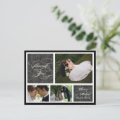 PixDezines DIYカラー/ダマスク写真ありがとう ポストカード (スタンド正面)