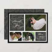 PixDezines DIYカラー/ダマスク写真ありがとう ポストカード (正面/裏面)