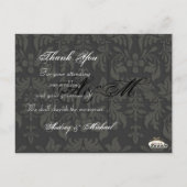 PixDezines DIYカラー/ダマスク写真ありがとう ポストカード (裏面)