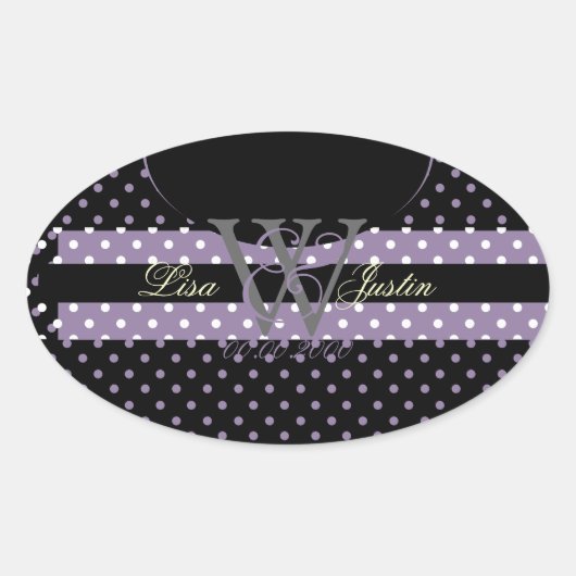 PIxDezines DIYカラー、ドットet al./lavender 楕円形シール (正面)