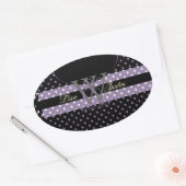 PIxDezines DIYカラー、ドットet al./lavender 楕円形シール (封筒)