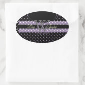 PIxDezines DIYカラー、ドットet al./lavender 楕円形シール (バッグ)