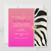 PixDezines DIYカラー/ナチュラルゼブラ、バルミツワー 招待状 (裏面)