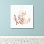 PixDezines DIYカラー/バラ金ゴールドシャンデリア キャンバスプリント (インサイチュ (ウッドフロア))