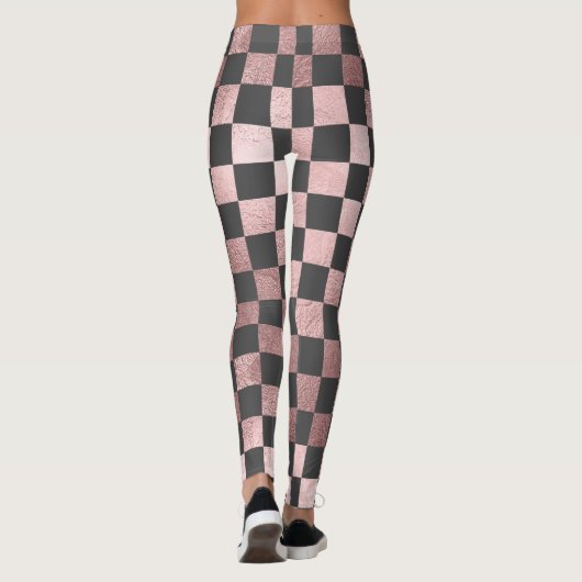 PixDezines DIYカラー/フェイクバラ金ゴールド市松模様に/ レギンス (裏面)