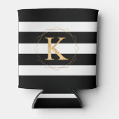 PixDezines DIYカラー/フェイク金ゴールドモノグラムA-Z 缶クーラー (正面)