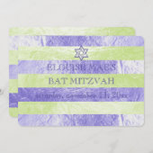 PixDezines DIYカラー/フォイルフェイクズストライプバルミツワー 招待状 (正面/裏面)