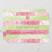 PixDezines DIYカラー/フォイルフェイクズストライプバルミツワー 招待状 (正面/裏面)