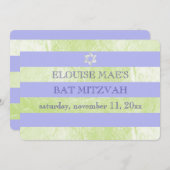PixDezines DIYカラー/フォイルフェイクズストライプバルミツワー 招待状 (正面/裏面)