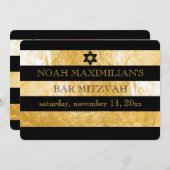 PixDezines DIYカラー/フォイルフェイクバーストライプ（ユダヤ教の）バル・ミツバー 招待状 (正面/裏面)