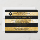 PixDezines DIYカラー/フォイルフェイクバーストライプ（ユダヤ教の）バル・ミツバー 招待状 (裏面)