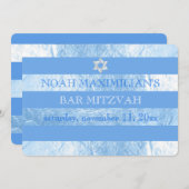 PixDezines DIYカラー/フォイルフェイクバーストライプ(ユダヤ教の)バル・ミツバー 招待状 (正面/裏面)
