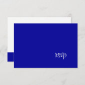 PixDezines DIYカラー+フォント/rsvpテンプレート/青 出欠カード (正面/裏面)