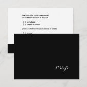 PixDezines DIYカラー+フォント/rsvpテンプレート/黒 出欠カード (正面/裏面)