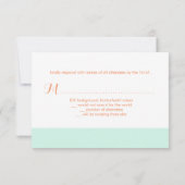 PixDezines DIYカラー+フォント/rsvp/ミントグリーン 出欠カード (裏面)