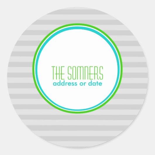 PixDezines DIYカラー、プレーンストライプカラー ラウンドシール (正面)