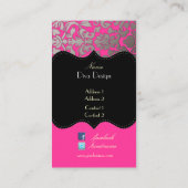 PixDezines DIYカラー/ホットピンクフローラダマスク 名刺 (裏面)