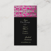 PixDezines DIYカラー/ホットピンクフローラダマスク 名刺 (裏面)